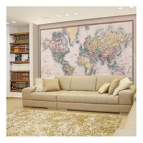Antique Full Color Mercator Projection Political Map of...