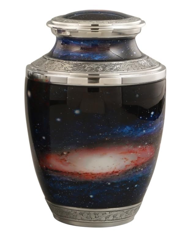 Royal Rapture Urn for ashes Jar Cremation Funeral Memorial Love Urns decorative Aluminium Adult Human Child (Milkyway 10" Large) RJM03-02