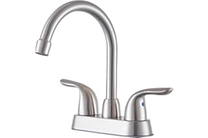 VC CUCINE VCCUCINE Bathroom Faucet Brushed Nickel, 2 Handle Bathroom Sink Faucet, 4-Inch Centerset Bathroom Sink Faucet, 360° Swivel Spout Bath Rv Lavatory Vanity Faucet