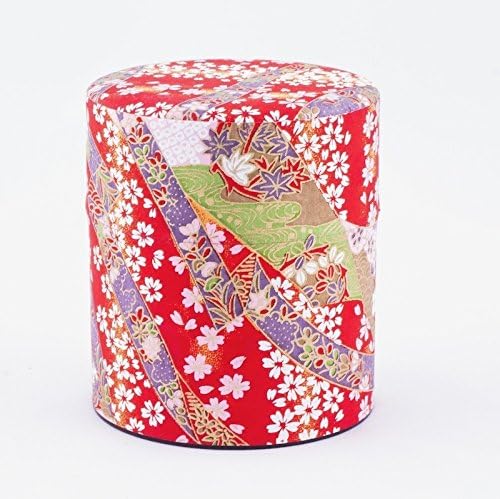 Tea Caddy Tin with Japanese paper silk floral print, 150 g