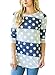 Asvivid Womens Autumn 3 4 Short Sleeve Polka Print Tee Shirts Casual Striped Blouse Tops XL