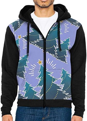 Christmas Tree Men Print Full-Zip With Pocket Pullover Sweatshirts Hoodies