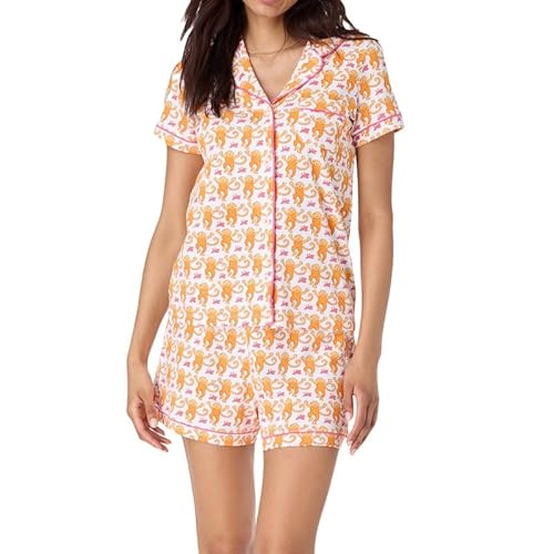 Seyurigaoka Womens Cute Print Pajamas Shorts Set Two-piece Pj Sets