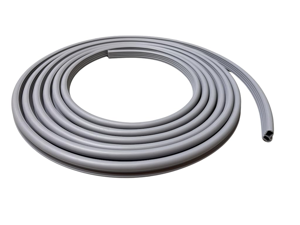 Premium Steel Frame Seal, Grey, 5 m, with Innovative Anti-Stretch Thread, 15.9 mm x 12.5 mm (Grey)