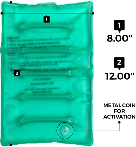 Click Activated Heating Pack - Instant Multi Purpose Heat Source For Joint and Muscle Pain Relief On The Go. Medical Grade Made In U.S.A. 8 X 12 Inch