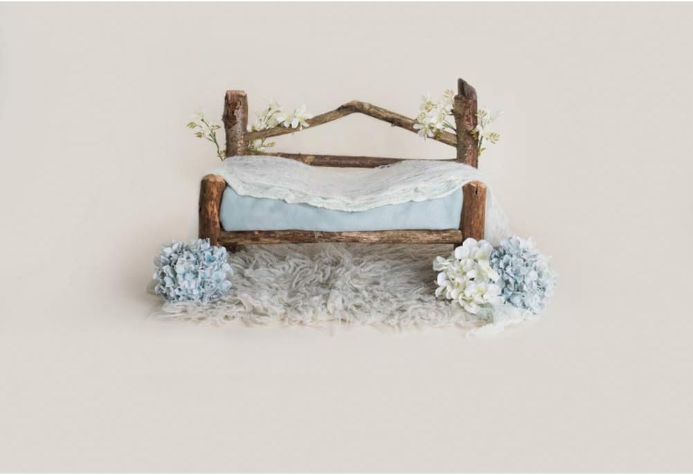 OERJU 5x3ft Durable Vinyl Baby Shower Photography Background Cute Rustic Wooden Chair Carpet Floral Kids Backdrop Newborn Baby Portrait Photo Studio Props Party Decor Banner Photoshoot Photobooth