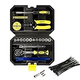 Eyourlife Top & Door Removal Tool Kit for Jeep Wrangler - Mechanics Tool Case w/ Torx Screwdriver Set with Ratchet Handle,Socket Set,Wire Stripper,Car Trim Removal Kit 82214166AB