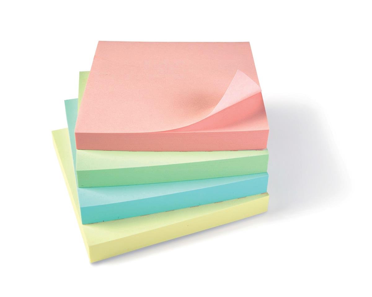5 Star Re-Move Notes Repositionable Pastel Pad of 100 Sheets 75x75mm Assorted Ref [Pack of 12]