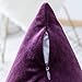 Home Brilliant Dark Purple Velvet Square Pillowcase Decorative Throw Pillow Cover for Bed Couch Sofa Car Dorm, 18x18 inch (45x45 cm), Eggplant