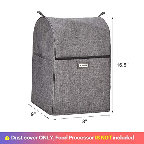 HOMEST Food Processor Dust Cover with Accessory Pockets Compatible with Cuisinart Elemental 813