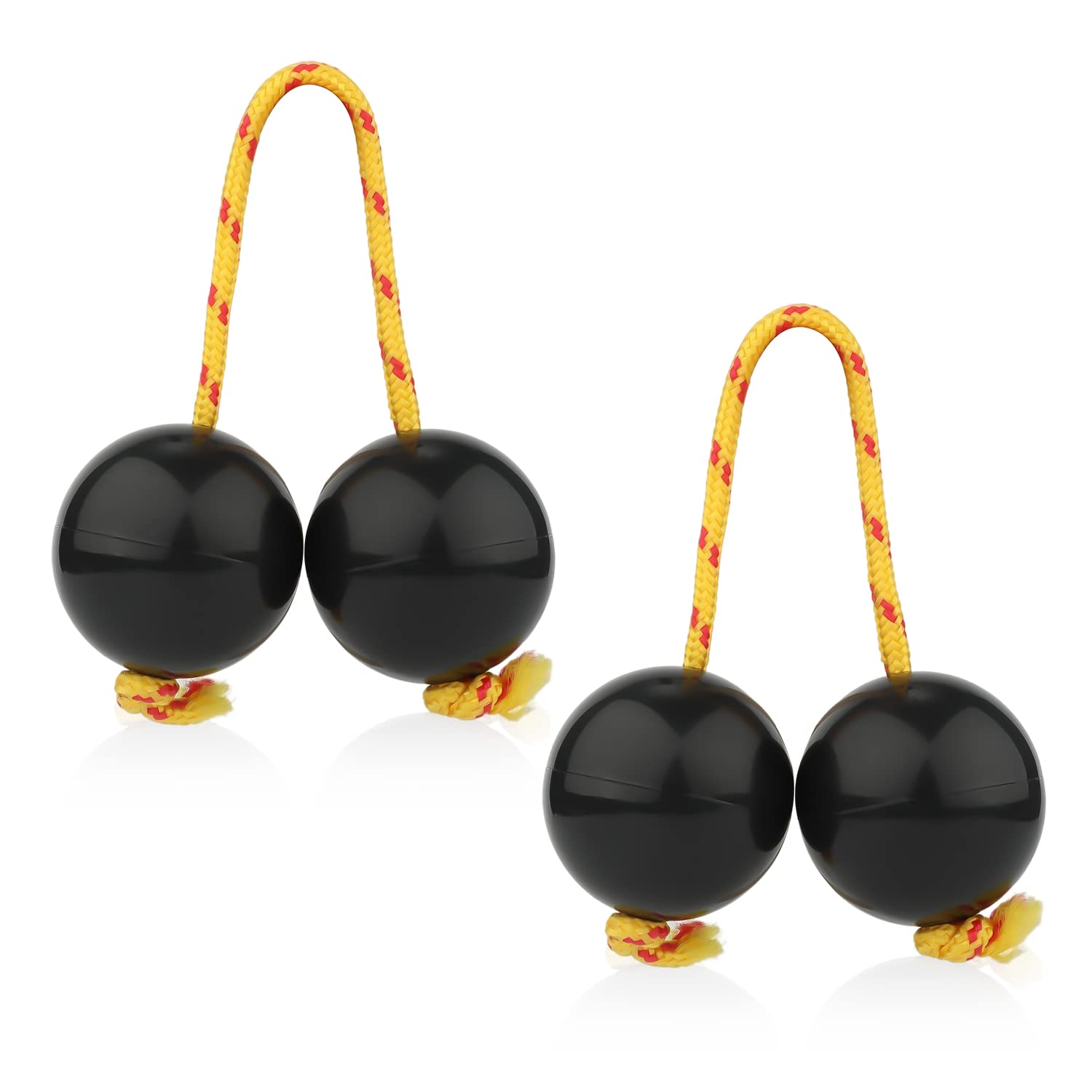 Photo 1 of 2 Pairs of Aslatuas Rhythmic Ball, Kashaka Shaker Instrument Classical African Shaker Rattle Hand Percussion for Kids Adults Weddings Parties Musical Class (Black)