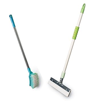 Vimal Ecowipe 250 (for Mini Size Bathroom) Floor Cleaning Wiper + Steelo Curvy (Long Handle) Toilet Brush Combo Set