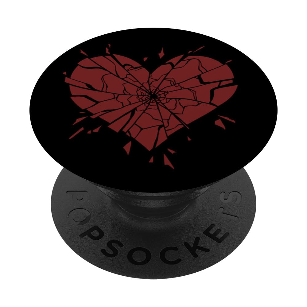 Damaged Shattered Broken Splintered Heart PopSockets Adhesive PopGrip