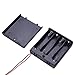 8 pcs Balpha 4X 1.5V AA Battery Holder Case Box with Cover & ON/Off Switch Wires Leads 8 Pack(8X 4aa)