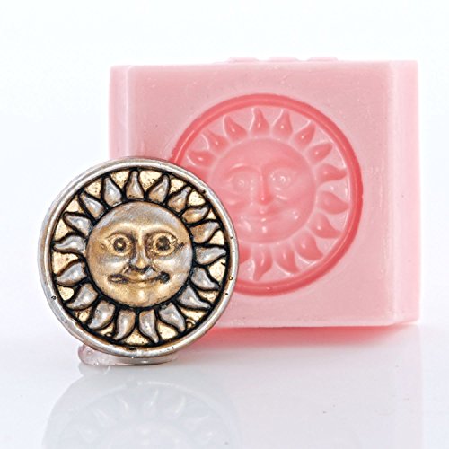 Sun Button Silicone Mold Food Safe Fondant, Chocolate, Candy, Mint, Resin, Polymer Clay, Jewelry, Craft Mold - Thumbnail 2