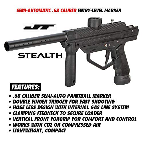 Maddog JT Stealth SemiAutomatic .68 Caliber Titanium CO2 Paintball Gun