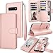 Tekcoo Galaxy S10 Plus Case, for Samsung S10 Plus Wallet Case / S10+ PU Leather Case, Luxury Cash Credit Card Slots Holder Carrying Folio Flip Cover [Detachable Magnetic Case] Kickstand -Rose Gold