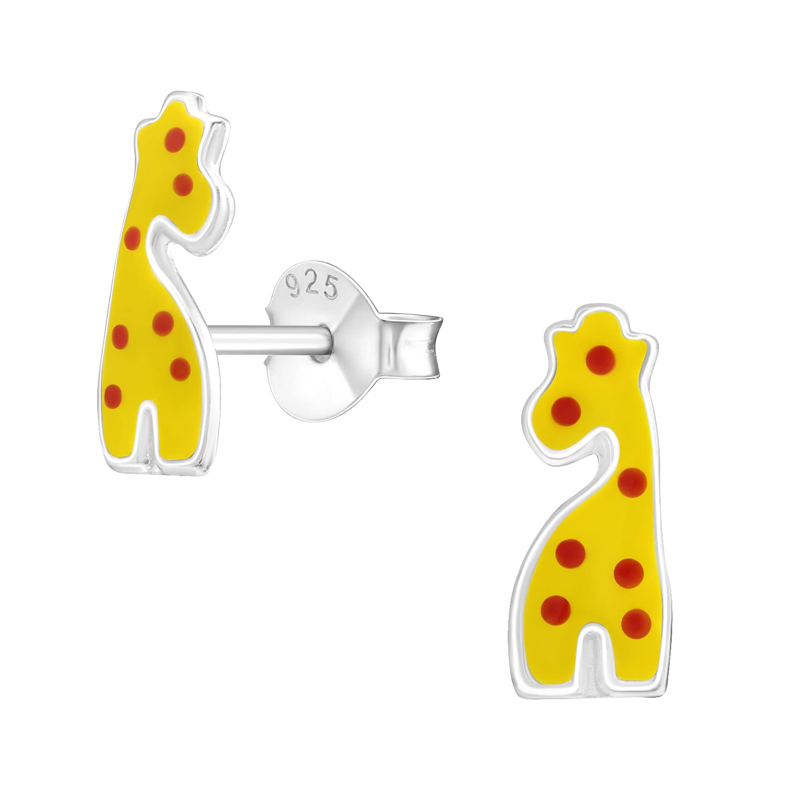925 Sterling Silver Lightweight Hollow-Back Giraffe Stud Earrings for Women & Girls – Everyday Jewellery Gift Boxed