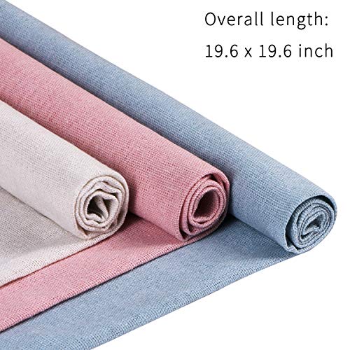 Linen Needlework Fabric, BENBO 7Pcs Assorted Colors Linen Embroidery