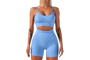 HANERDUN 2 Piece Workout Set for Women Outfit Gym High Waist Leggings with Sport Bra