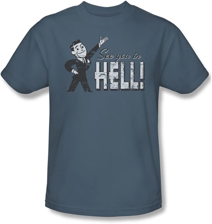 See You In Hell Adult Slate Kurzarm T Shirt Fur Manner Amazon De Bekleidung