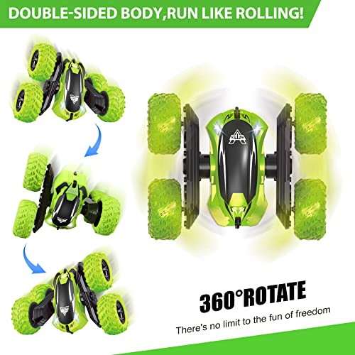 Remote Control Car,4WD Double Sided 360° Rotating RC Car with