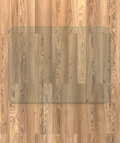 Premium Glass Office Chair Mat - Vitrazza (36" x 48") Super-Strong Hardwood and Carpet Protectors with Scratch-Resistant, Dent-Proof Surface | Chiaro - Standard Clear