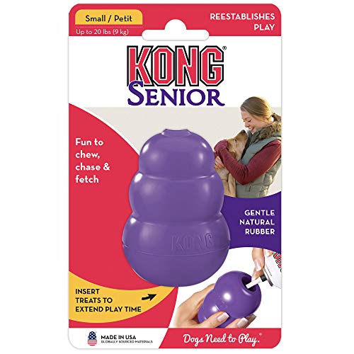 KONG Senior Dog Toy Gentle Natural Rubber Fun to Chew, Chase and