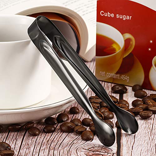 Gejoy 12 Pack Sugar Tongs Ice Tongs Stainless Steel Mini Serving Tongs Appetizers Tongs Small Kitchen Tongs for Tea Party Coffee Bar Kitchen (Black) - Thumbnail 5