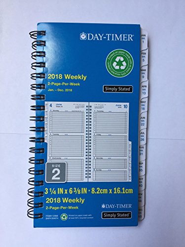 Day-timer refill 2018, two page per week, january 2018 …