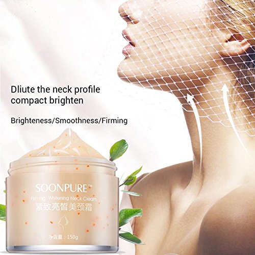 Neck Cream, Neck Firming Moisturizing Whitening Cream, Skin Tightening Cream Useful for Compacting + Brightening Neck Skin and Removing Neck Wrinkles