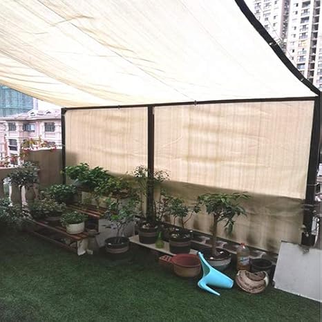 Amazon Co Jp 日よけ シェード 日除けセイル ベージュ 紫外線85 カット シェードネット 雨よけシェード 160gsmの厚 遮熱 耐久性 透かし編み 庭 ガーデンバルコニー 玄関 用 長方形撥水シェード オーニング ホーム キッチン