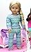 Sophia's 3 Piece Cotton Pattern Pajama Set with Long Sleeve Top, Fitted Pants and Socks for 18 Inch Dolls, Aqua/Purple