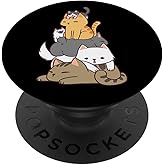 Pile of Kitty Cats Funny Cute Cat Lover Gift PopSockets Adhesive PopGrip