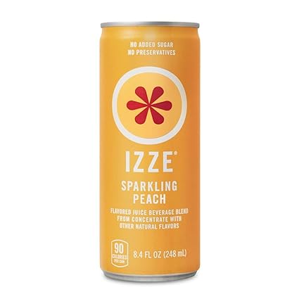 Izze Sparkling Juice Peach 84 Fl Oz 24 Count Package May Vary
