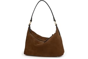 DONNAIN Slouchy Suede Crescent Hobo Bag for Women, Suede Trendy Shoulder Satchels Bag and Work Tote Bags for Women