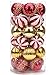 SANNO 30ct Christmas Balls, Delicate Painting & Glittering Shatterproof Christmas Ball Ornaments Decorative Hanging Christmas Ornaments Baubles Set for Xmas Tree
