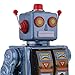 MagiDeal Retro Blue Tin Toy 12'' Electron Robot with Openable Doors on Chest Operated by 2 ''D'' Battery - Walking, Rotating Torso, Sounds