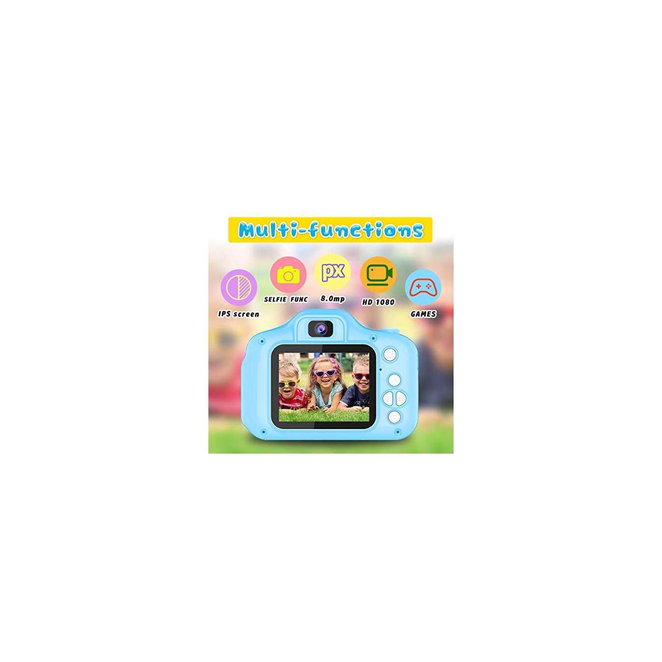 Seckton Upgrade Kids Selfie Camera, Best Birthday Gifts for Boys Age 3-9, HD Digital Video 