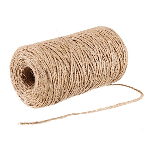 LOKIPA 328 Feet Natural Jute Twine for Arts and Crafts Jute Rope Christmas Gift Packing String for Gardening String Natural Rustic String Gift wrap Twine