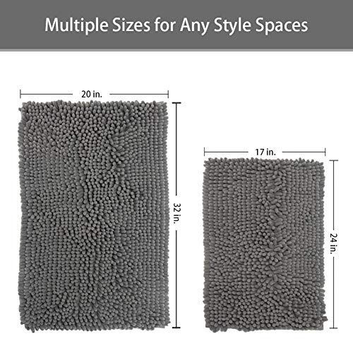 image for SALLOUS Bathroom Rugs, Non-Slip Bath Mats Set, 2pcs Soft Shaggy Microf