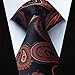 HISDERN Men's Classic Paisley Floral Jacquard Waistcoat & Necktie and Pocket Square Vest Suit Set