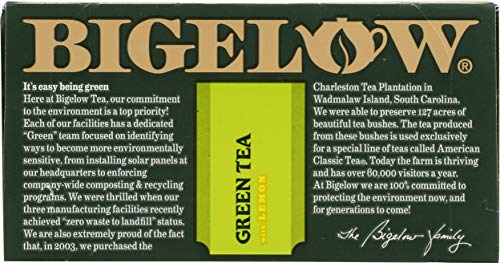 BIGELOWTEA GREEN TEA WITH LEMON (CAFFEINATED), 20 COUNT