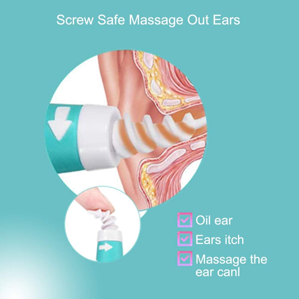 Earwax Cleaner, Ear Wax Removal Tool, Soft Silicone Ear Cleaning Kit, Ear Spiral Cleaner with 16 Replacement Heads for Adults and Kids, Q Grips Earpick Kit Soft and Flexible Hygienic (Green): Health & Personal Care