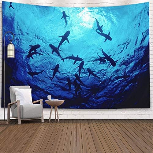 Shorping Hanging Wall Tapestry 60X50Inches Home Wall Hanging Tapestries Art For Decor Living Room Dorm Sharks