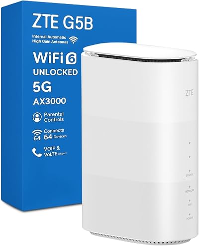 ZTE G5B AX3000 WiFi 6 5G Router with SIM Slot Unlocked UK Plug