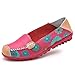 STAINLIZARD Women's Casual Slip-On Flats Moccasins Driving Leather Loafer Shoes Rose Red 9