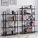 HOMISSUE 5-Shelf Industrial Bookshelf and Bookcase, Rustic Wood and Metal Bookcases Furniture, 70.0
