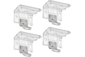 Antfly 4 PCS Mounting Bracket with Metal Clip, Hidden Mounting Bracket Clips for 1" (25mm) Pleated Shades Cordless Blinds Headrail &Cordless Honeycomb