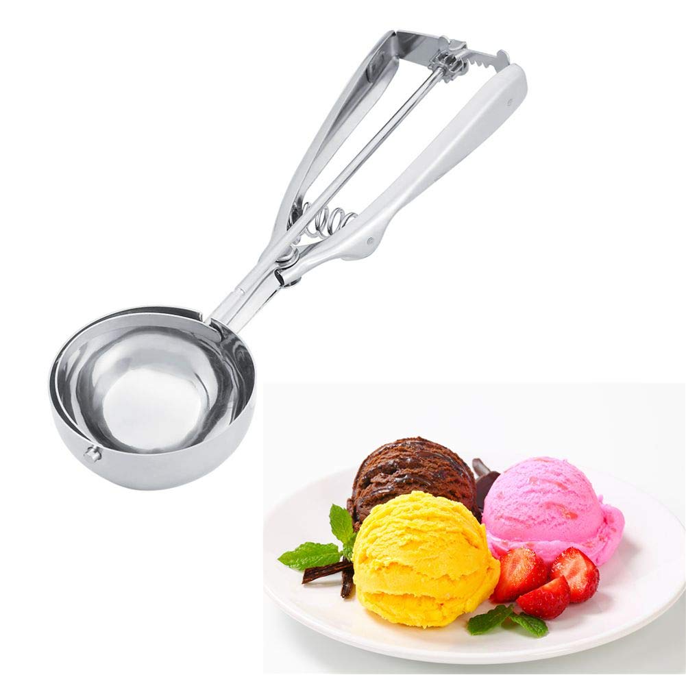 Ice Cream Spade Dishwasher Safe Stainless Steel Ice Cream Scoop Cookie Scoop Ice Cream Scoop Trigger for Hard Ice Cream(6CM)